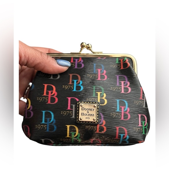 Dooney & Bourke Black with Multicolor Logo Clutch - Picture 3 of 11